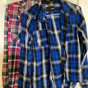 Lot of 2 Womens Size Small & Medium Flannels